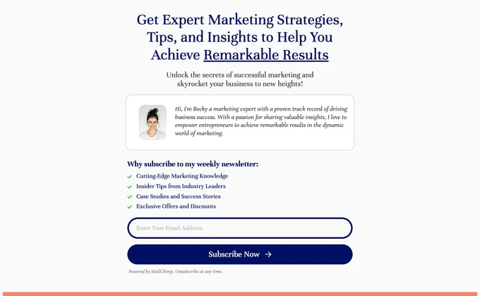 Persona - Personal Newsletter Carrd Template