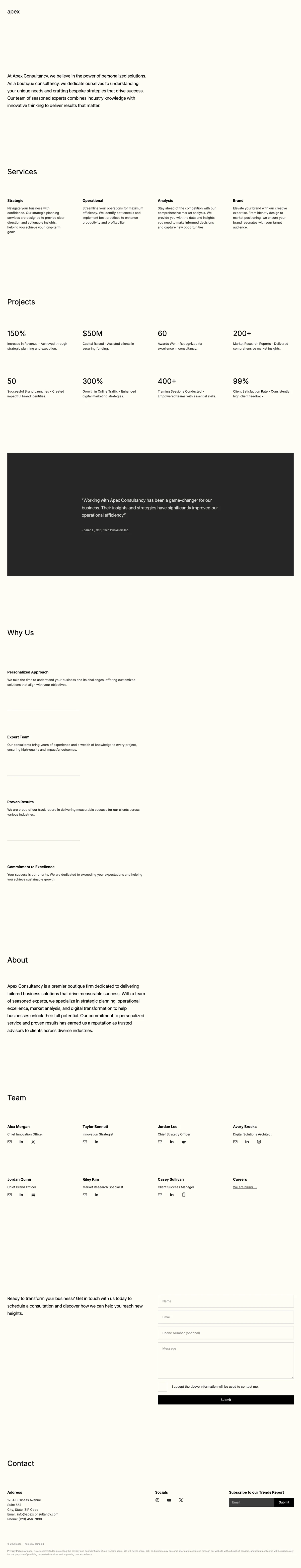 Atelier - Boutique Consultancy Carrd Template Preview