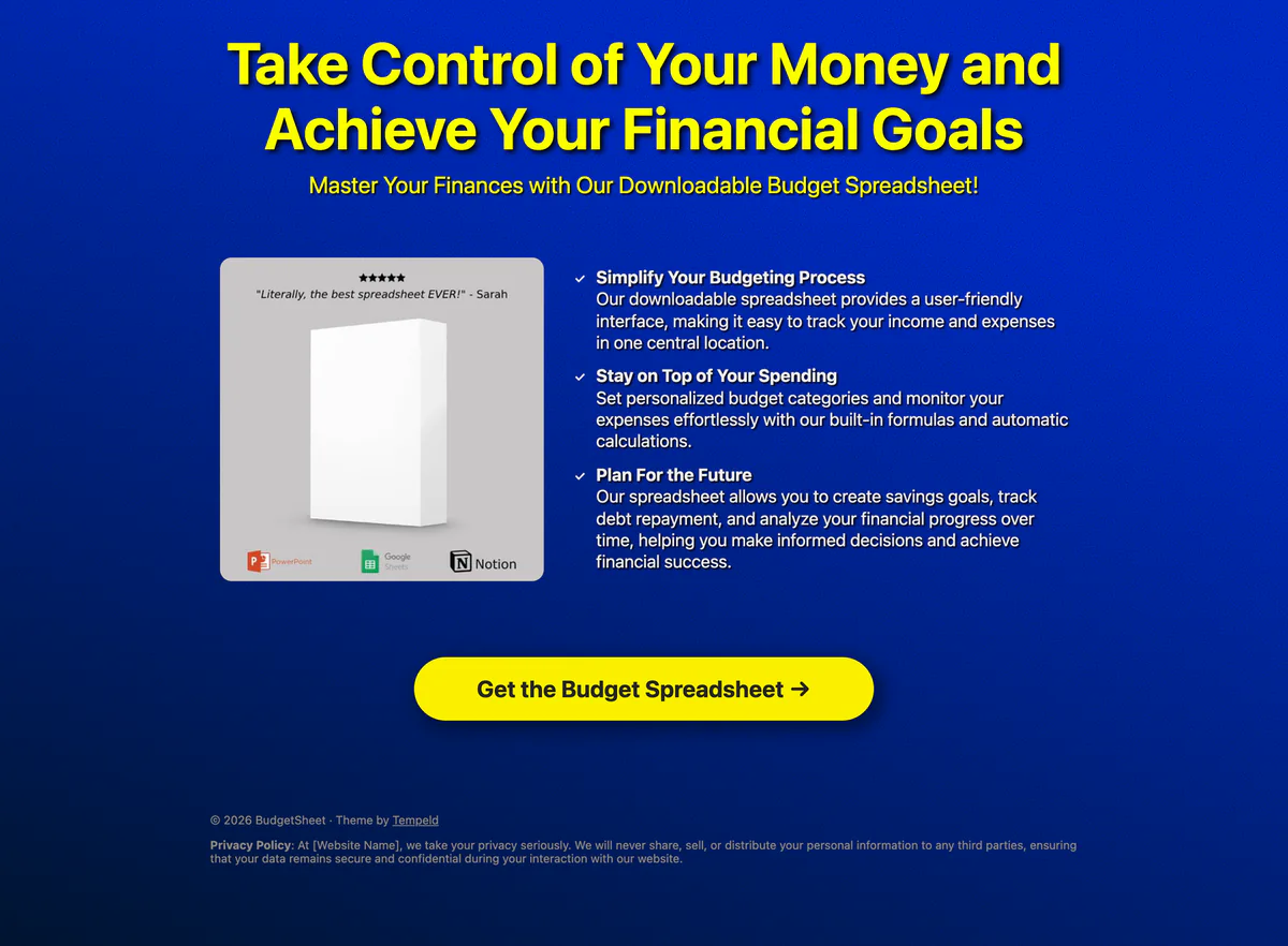 Asset - Digital Product & Lead Magnet Carrd Template Preview
