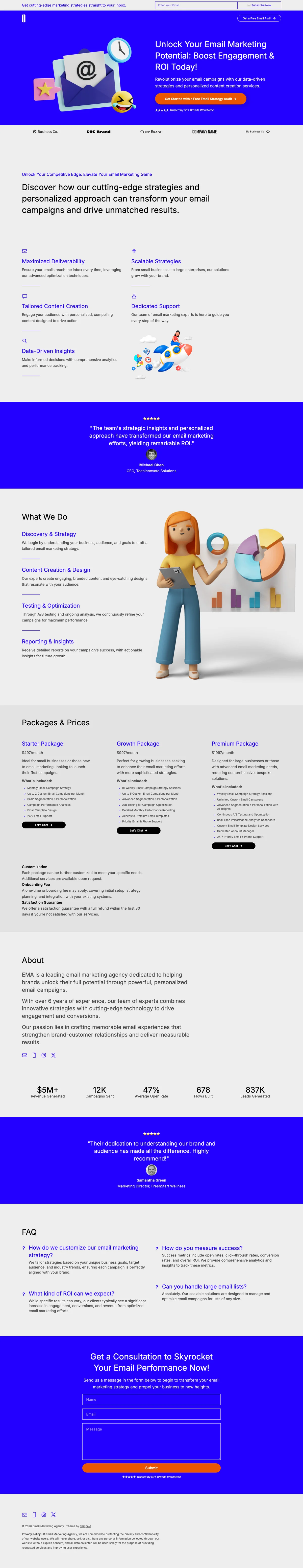 Campaign - Email Marketing Agency Carrd Template Preview