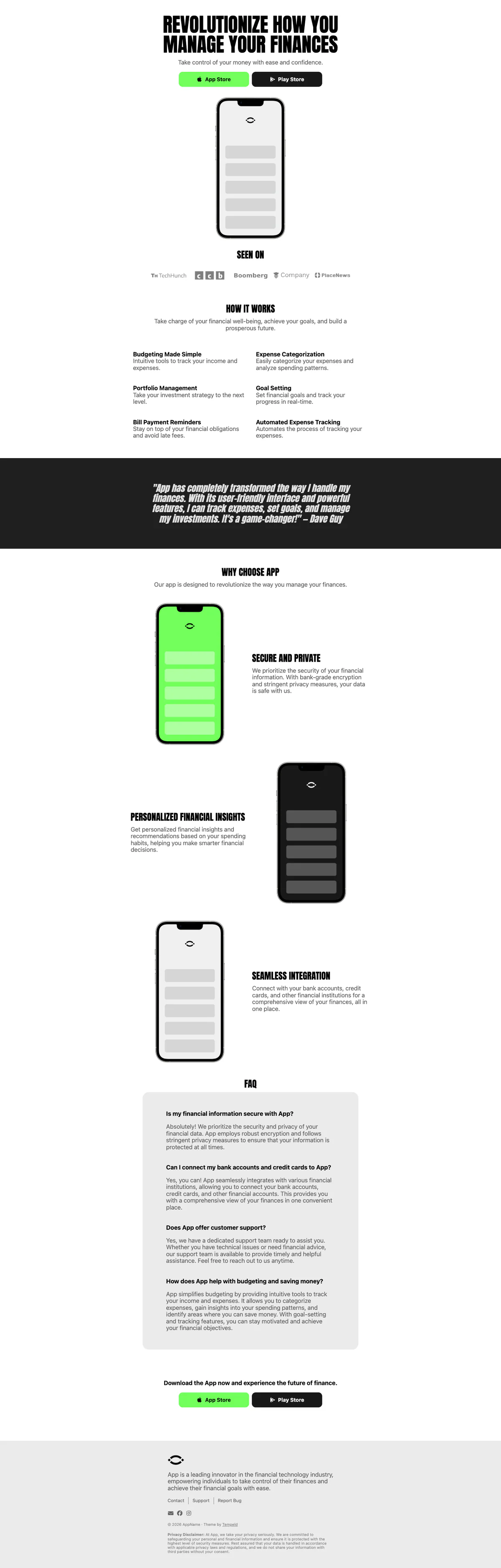Swipe - App Download Page Carrd Template Preview
