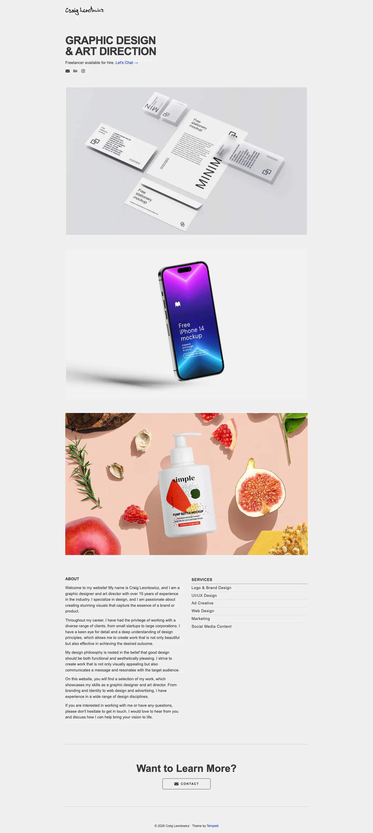 Canvas - Simple Portfolio Carrd Template Preview