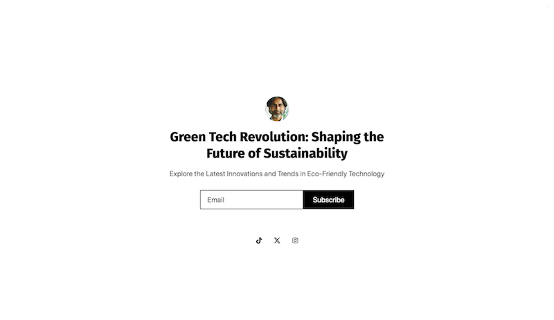 Minimalist Newsletter Carrd Landing Page