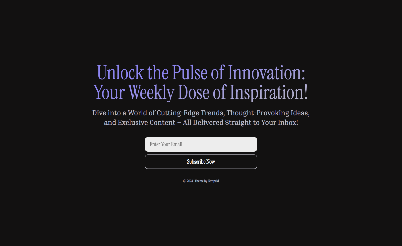 Newsletter Landing Page Carrd Template