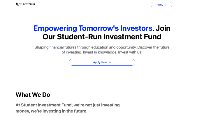 StudentFund Investment Website Carrd Template