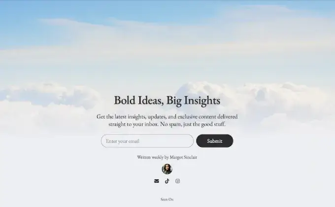 Minimalist Email Signup Template Carrd