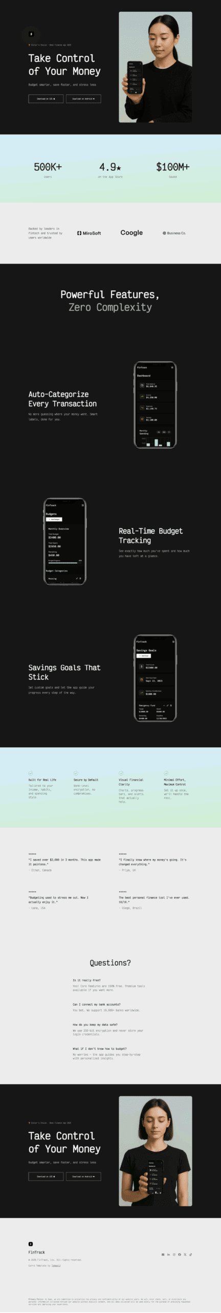 Launchpad Carrd template full page preview