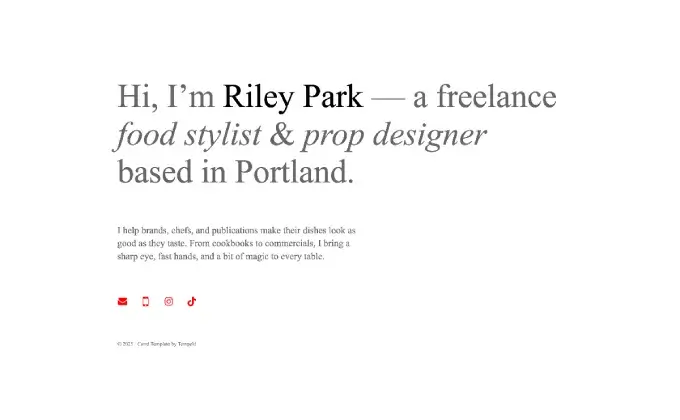 Freelancer Bio Profile Template Carrd