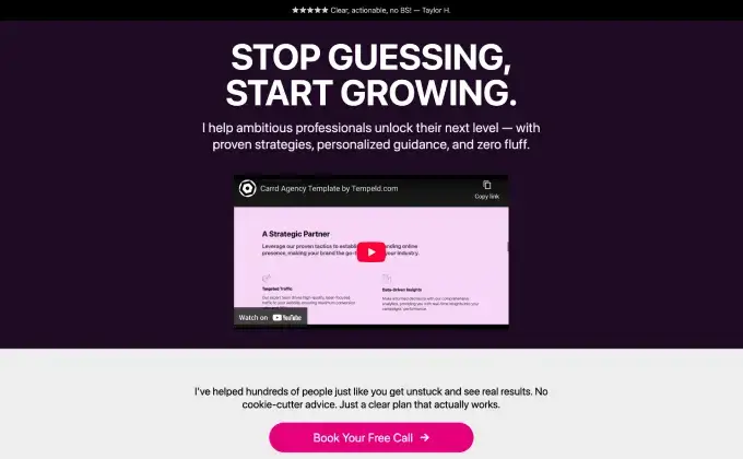 Carrd Landing Page Template