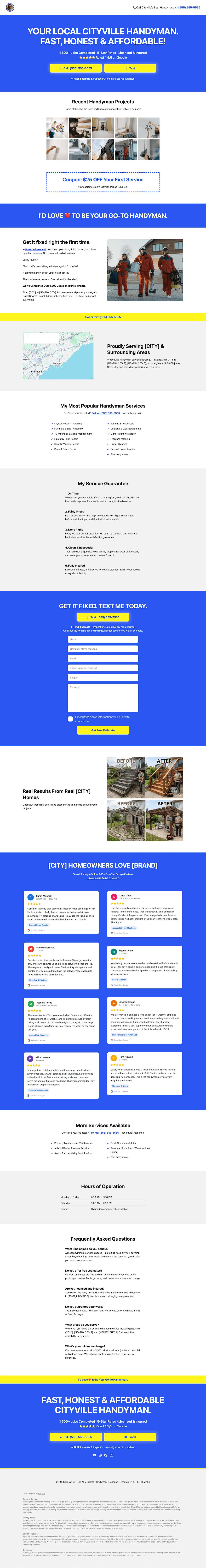 Handyman - Handyman & Home Repair Carrd Template Preview